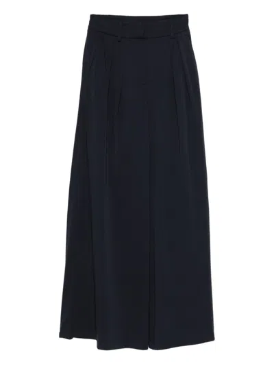 Max Mara Wool Jersey Trousers In Blue