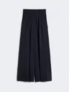 Max Mara Wool Flannel Palazzo Trousers In Blue