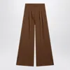 Max Mara Wool Jersey Trousers In Brown