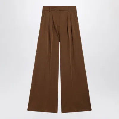 Max Mara Wool Jersey Trousers In Brown