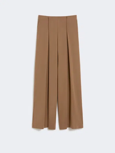 Max Mara Wool Jersey Trousers In Brown