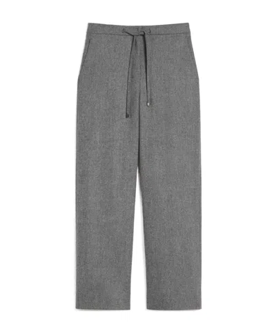 Max Mara Wool Joggers In Gray