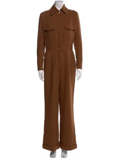 Pre-owned Max Mara Wool Jumpsuit In Brown