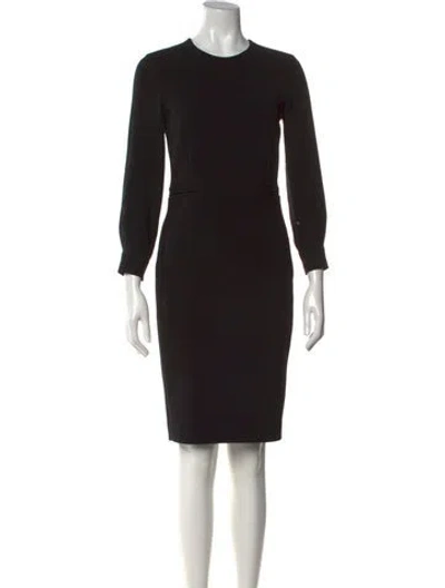 Pre-owned Max Mara Wool Knee-length Dress In Black