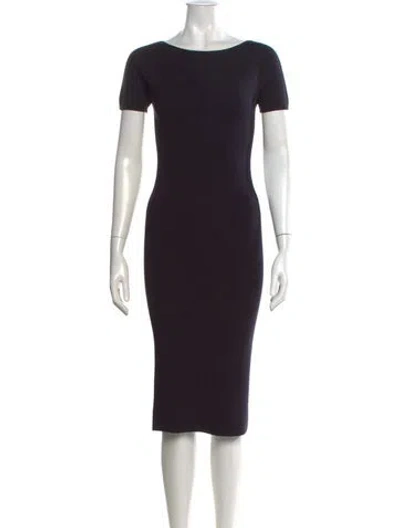 Pre-owned Max Mara Wool Knee-length Dress In Black