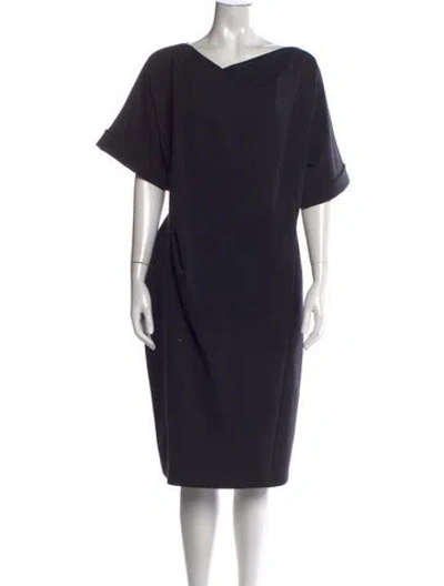 Pre-owned Max Mara Wool Knee-length Dress In Black