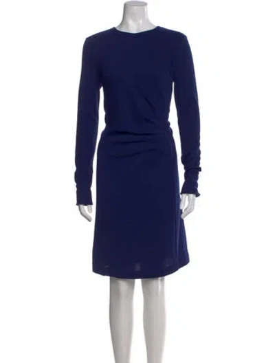 Pre-owned Max Mara Wool Knee-length Dress In Blue
