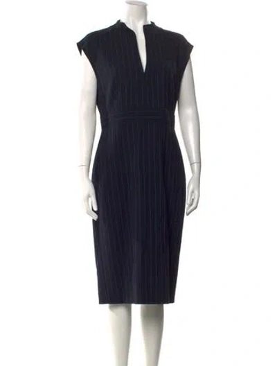 Pre-owned Max Mara Wool Knee-length Dress In Blue