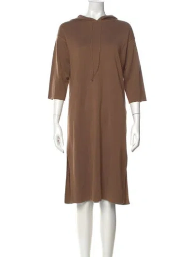 Pre-owned Max Mara Wool Knee-length Dress In Brown