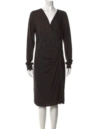 Pre-owned Max Mara Wool Knee-length Dress In Brown