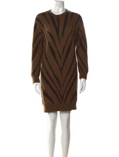 Pre-owned Max Mara Wool Knee-length Dress In Brown