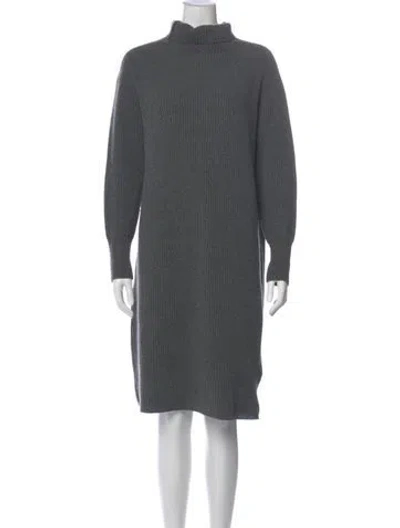 Pre-owned Max Mara Wool Knee-length Dress In Gray