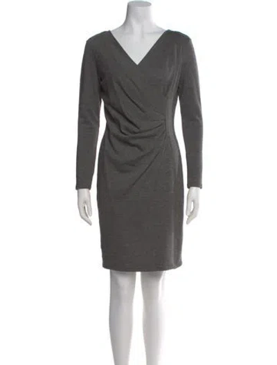 Pre-owned Max Mara Wool Knee-length Dress In Gray