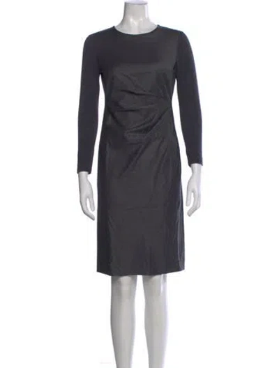 Pre-owned Max Mara Wool Knee-length Dress In Gray