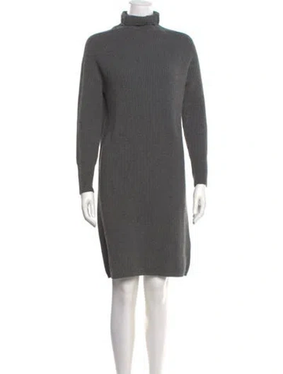 Pre-owned Max Mara Wool Knee-length Dress W/ Tags In Gray