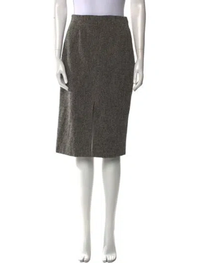 Pre-owned Max Mara Wool Knee-length Skirt In Black