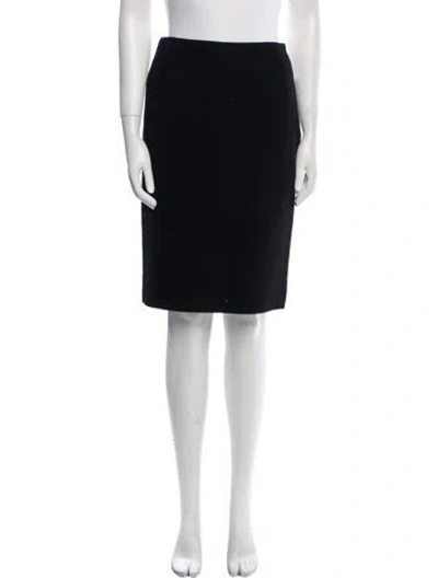 Pre-owned Max Mara Wool Knee-length Skirt In Black