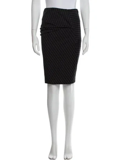 Pre-owned Max Mara Wool Knee-length Skirt In Black