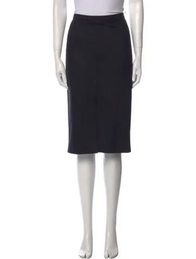 Pre-owned Max Mara Wool Knee-length Skirt In Black
