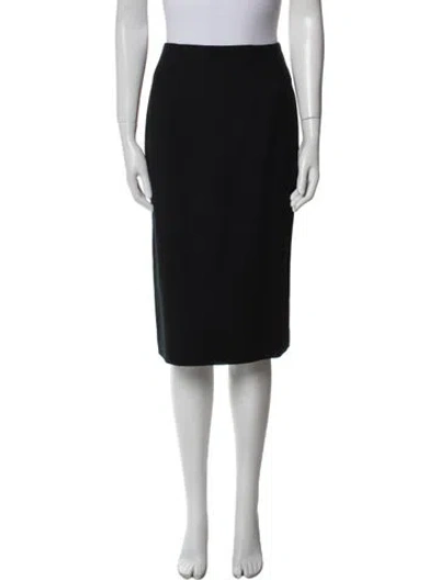 Pre-owned Max Mara Wool Knee-length Skirt In Black