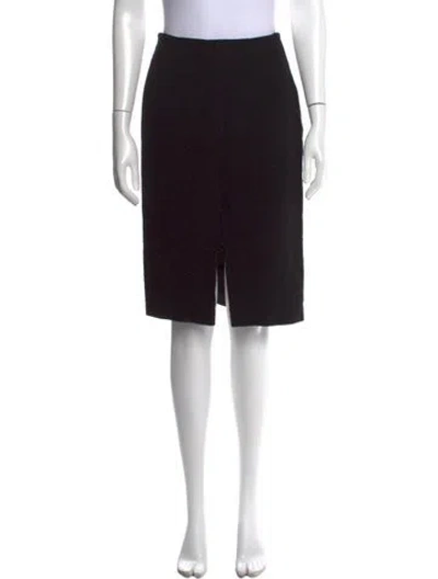 Pre-owned Max Mara Wool Knee-length Skirt In Black