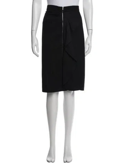 Pre-owned Max Mara Wool Knee-length Skirt In Black