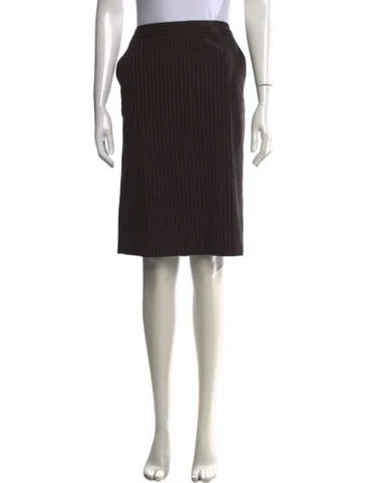 Pre-owned Max Mara Wool Knee-length Skirt In Black