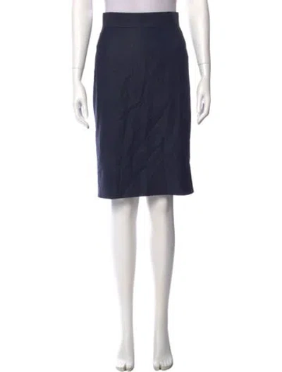 Pre-owned Max Mara Wool Knee-length Skirt In Blue