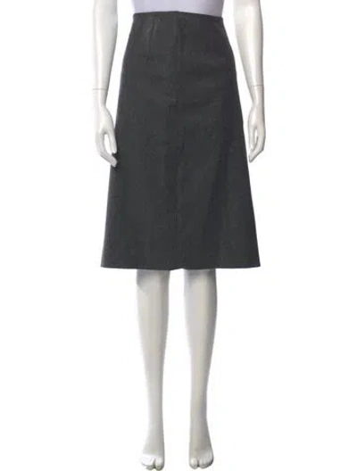 Pre-owned Max Mara Wool Knee-length Skirt In Gray