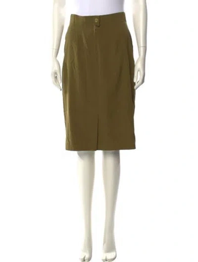 Pre-owned Max Mara Wool Knee-length Skirt In Green