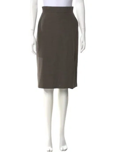 Pre-owned Max Mara Wool Knee-length Skirt In Green