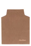 Max Mara Versatile Ribbed Knit High Collar Scarf In Brown