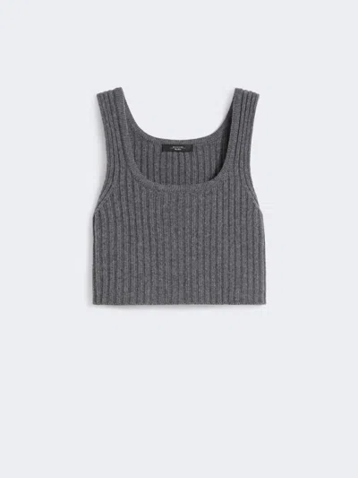 Max Mara Wool Knit Top In Gray