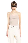 Max Mara Fitted Knit Top Soft Texture Spaghetti Straps In Neutral