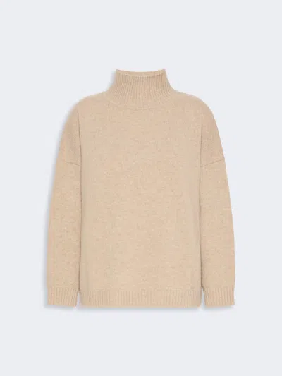 Max Mara Wool Knit Turtleneck Jumper In Beige