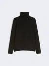 Max Mara Wool And Silk Gauze Turtleneck In Black