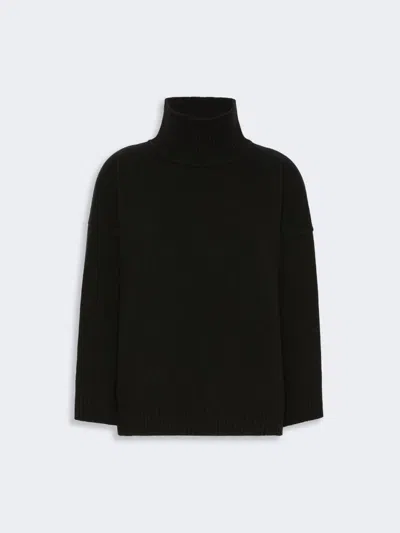 Max Mara Wool Knit Turtleneck Jumper In Black