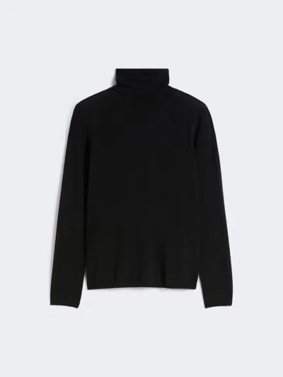 Max Mara Wool Knit Turtleneck Jumper In Blue