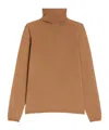 Max Mara Wool Knit Turtleneck Jumper In Brown