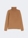 Max Mara Wool Knit Turtleneck Jumper In Brown