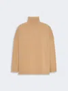 Max Mara Wool Knit Turtleneck Jumper In Camel