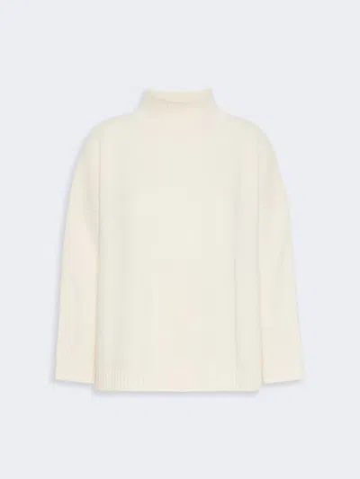 Max Mara Wool Knit Turtleneck Jumper In Ivory