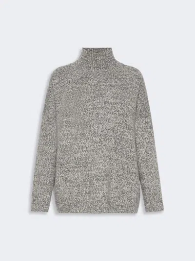 Max Mara Wool Knit Turtleneck Jumper In Medium Grey