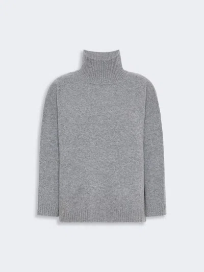 Max Mara Wool Knit Turtleneck Jumper In Medium Grey