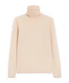 Max Mara Wool Knit Turtleneck Jumper In Neutral
