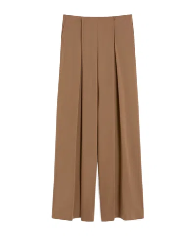 Max Mara Wool Knitted Pants In Brown