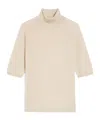 Max Mara Cecina Wool Knit Turtleneck Jumper In Nude