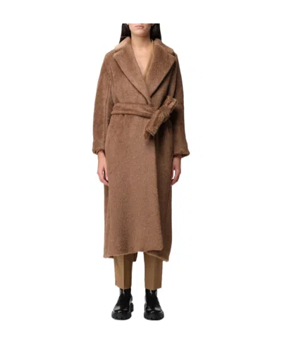 MAX MARA WOOL LACE-UP LONG-SLEEVED COAT