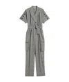 Max Mara Wool Lapel Jumpsuit In Gray