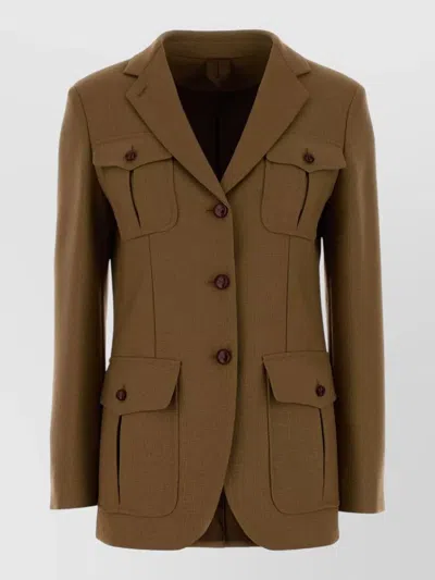 Max Mara Wool Locusta Double Breasted Tailored Blazer In Brown
